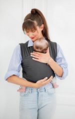 Babylonia tricot slen organic burðarsjal dark grey - Image 7