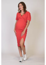 Love2Wait Crepe Split Skirt Coral Red - Image 4