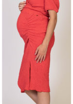 Love2Wait Crepe Split Skirt Coral Red - Image 3
