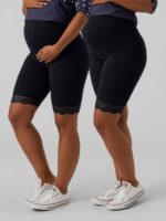 Mamalicious Emma Jersey Lace Shorts 2Pack - Image 5