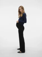 Mamalicious Luna Pintuck Flare Jersey Pants - Image 4
